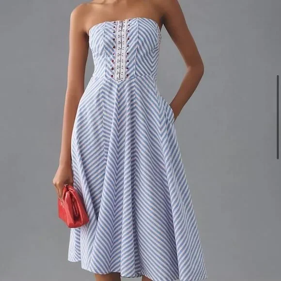Maeve Strapless A-Line Dress by Anthropologie - Picture 1 of 9